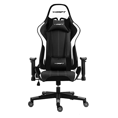 SILLA GAMING DRIFT NEGRA-BLANCA CON ASIENTO ACOLCHADO