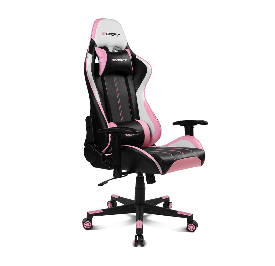 SILLA GAMING DRIFT ROSA-NEGRO-BLANCA CON ASIENTO ACOLCHADO