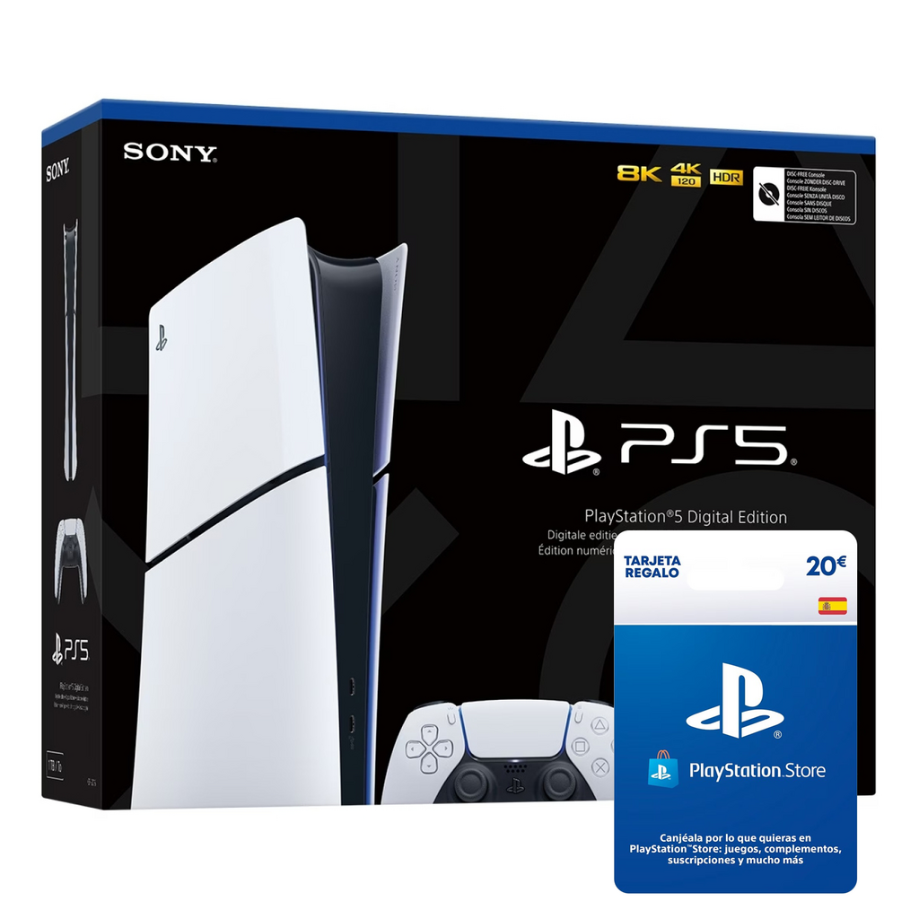 CONSOLA PS5 SLIM DIGITAL + 20 ¤ PLAYSTATION PLUS