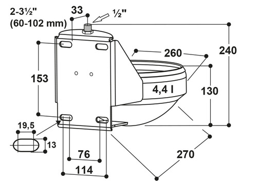 BEBEDOURO SUEVIA MOD. 1120-VA 1/2", AÇO INOXIDÁVEL. 2