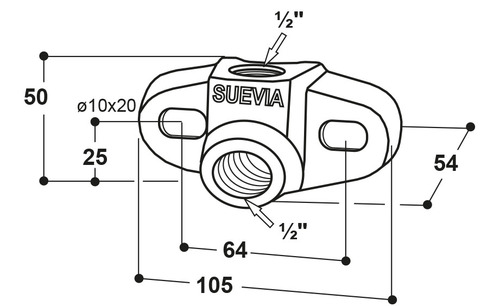 SUPORTE DE PAREDE MOD. 315, SAÍDA 1X1/2"; 25º 1