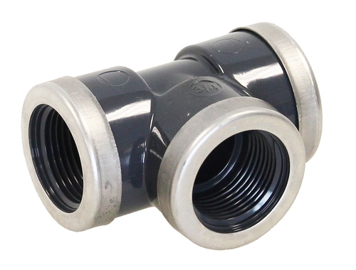 EMPALME EN T DE PVC, 1/2", 90 º
