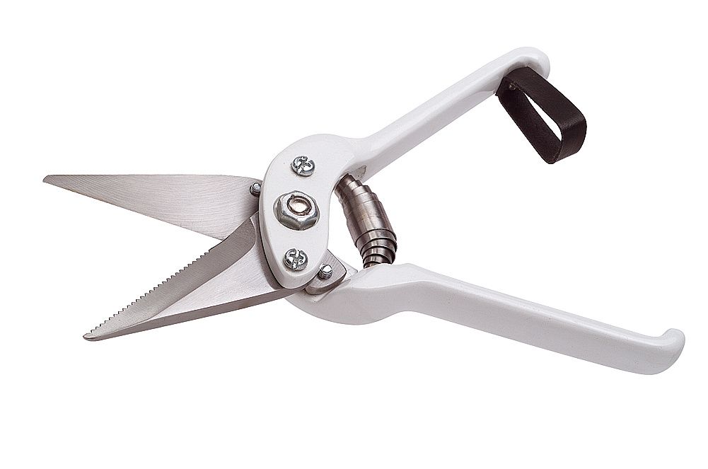 SHEEP HOOF SCISSORS WITH TOOTHED ALUMINUM HANDLES