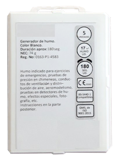 CARTUCHO HUMO BLANCO 17 M3 5 UNI.