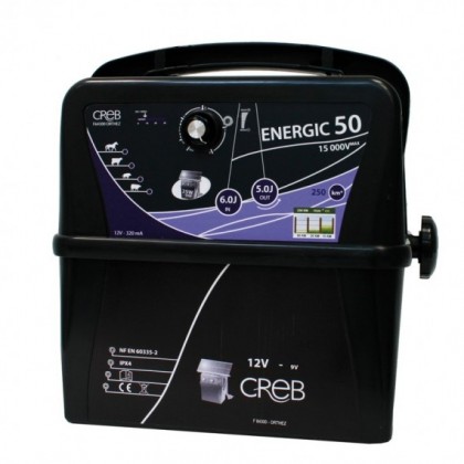 ENERGIZADOR PORTÁTIL ENERGIC 50 COM BATERIA DE 12V