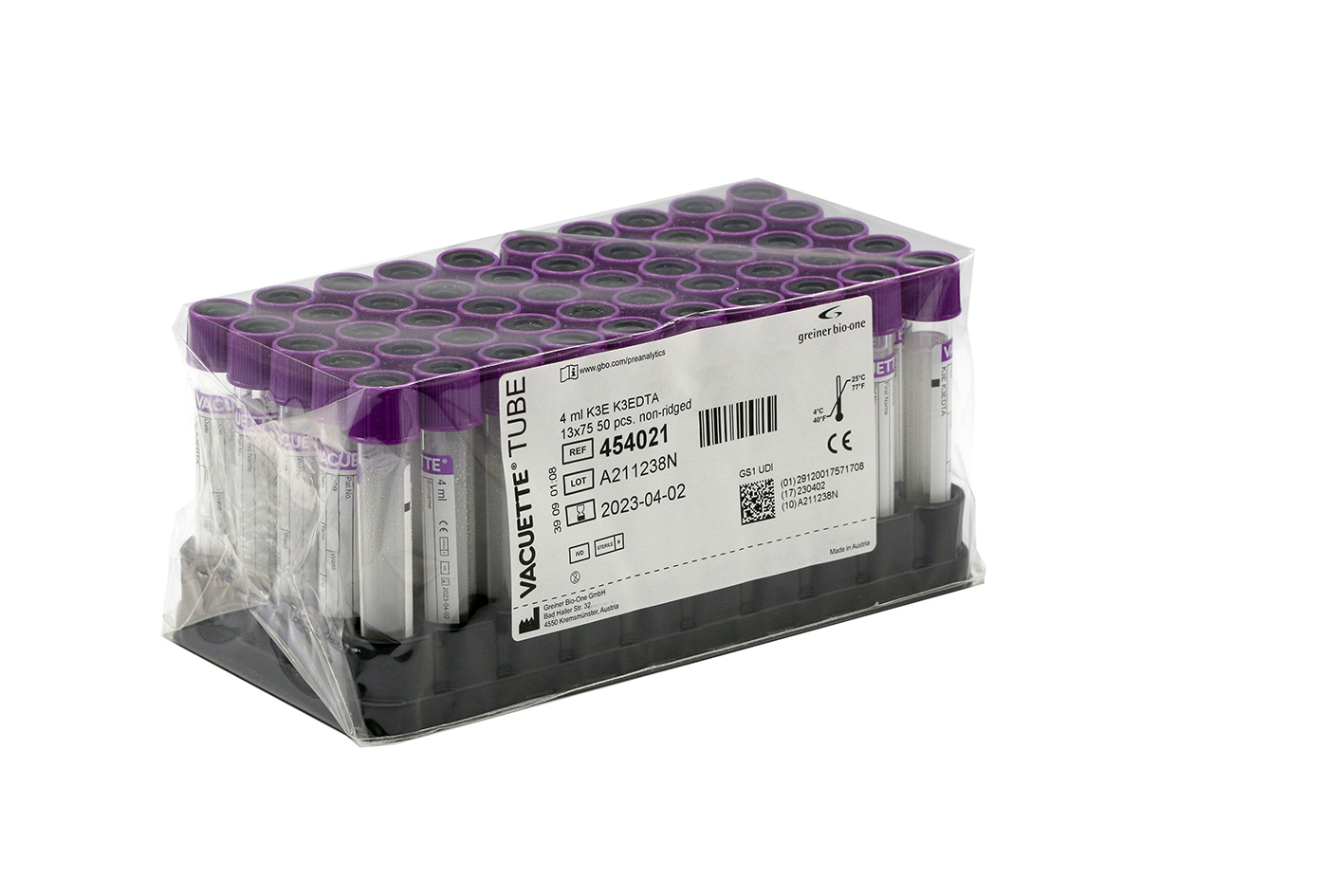 TUBO VACUETTE EDTA. 50 UNI.