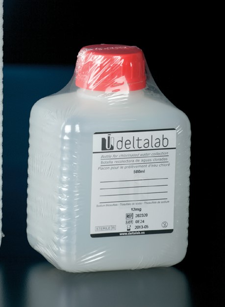 GARRAFA DE RECOLHA DE ÁGUA CLORADA 500 ML.