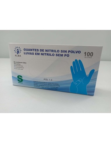 LUVA DE NITRILO AZUL SEM PÓ S.S. (100 UNIDADES)