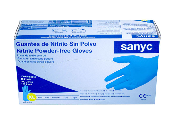 LUVA DE NITRILO SANYC SEM PÓ TAMANHO M (100 UNIDADES) 1