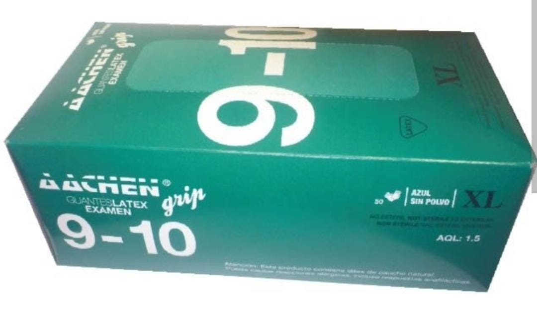 LATEX GLOVE S/P BLUE AACHENGRIP T.XL (50 PCS) 1