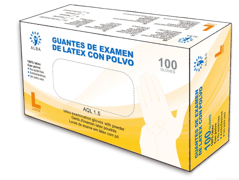 LUVAS DE LÁTEX COM PÓ (100 UNID.)