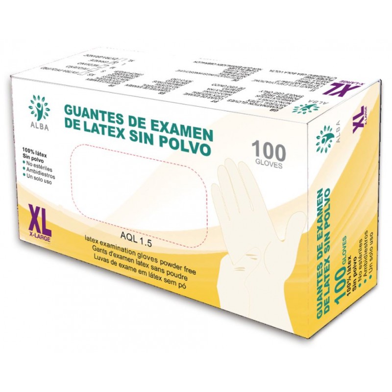 LUVAS DE LÁTEX NEW-MARK SEM PÓ TAMANHO XL (100 UNIDADES)