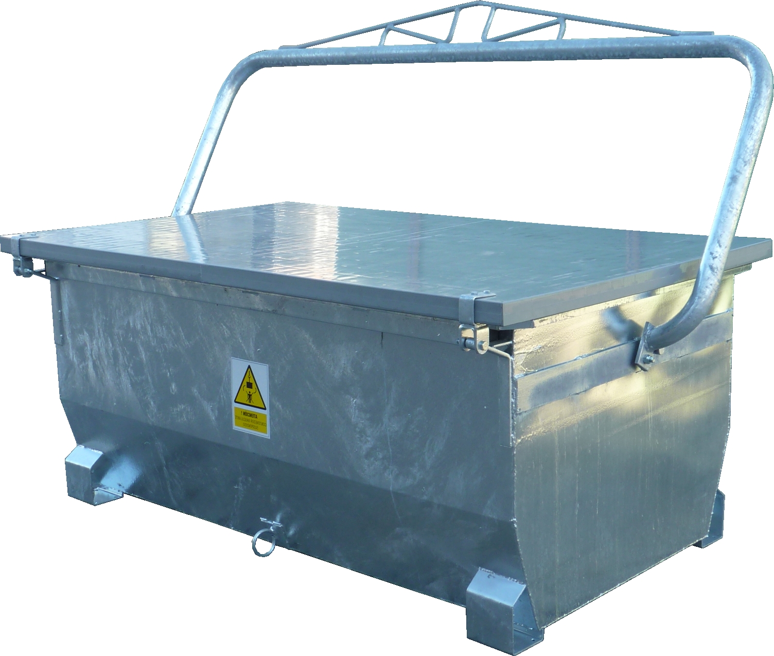 CONTENTOR COM CARROÇARIA GALVANIZADA DE 1500 LITROS
