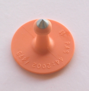 BOTÃO ALLFLEX MACHO VERMELHO NUMERADO