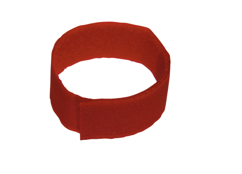BRACELETE COM FECHO DE VELCRO VERMELHO 10 UNI.