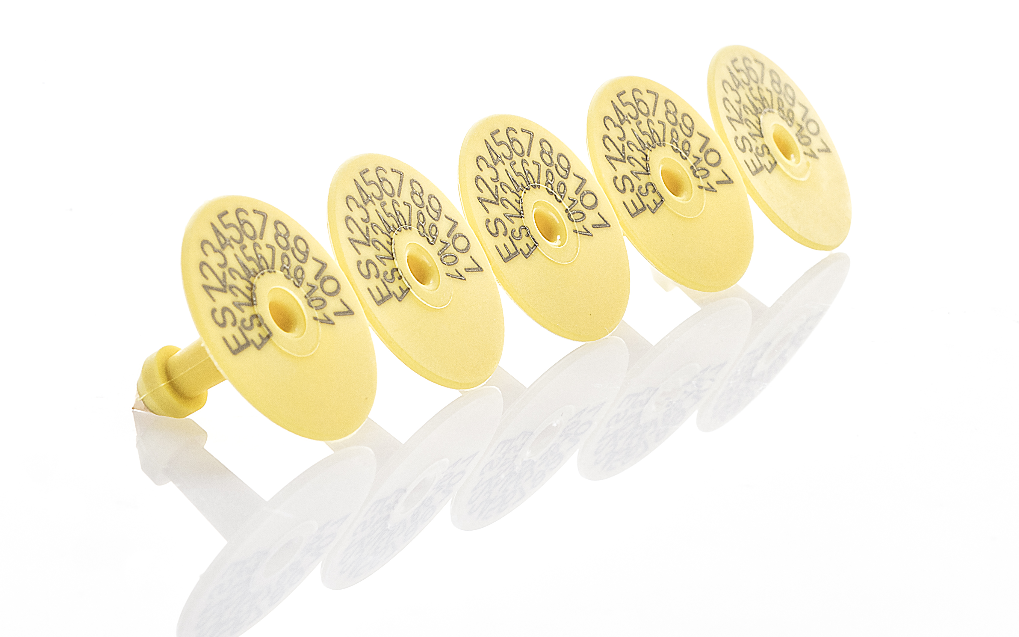ROUND MALE P/METAL YELLOW NUMBERED