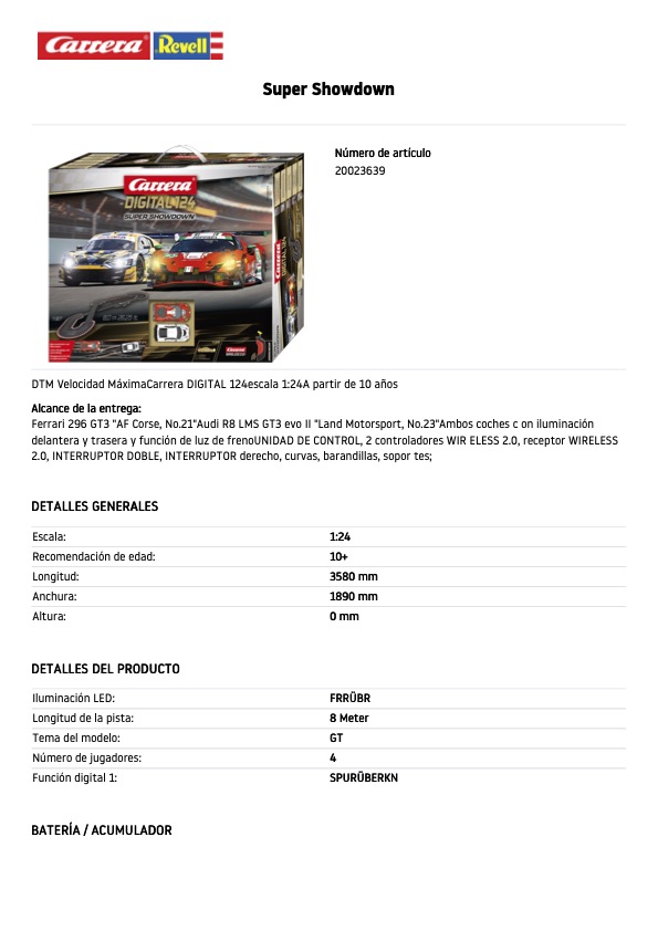 Carrera 23639 Super Showdown, Digital 1/24