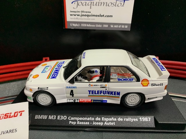 Slot car SCX Scalextric Fly 99092 BMW M3 E30 Telefunken Campto. Nacional Rally