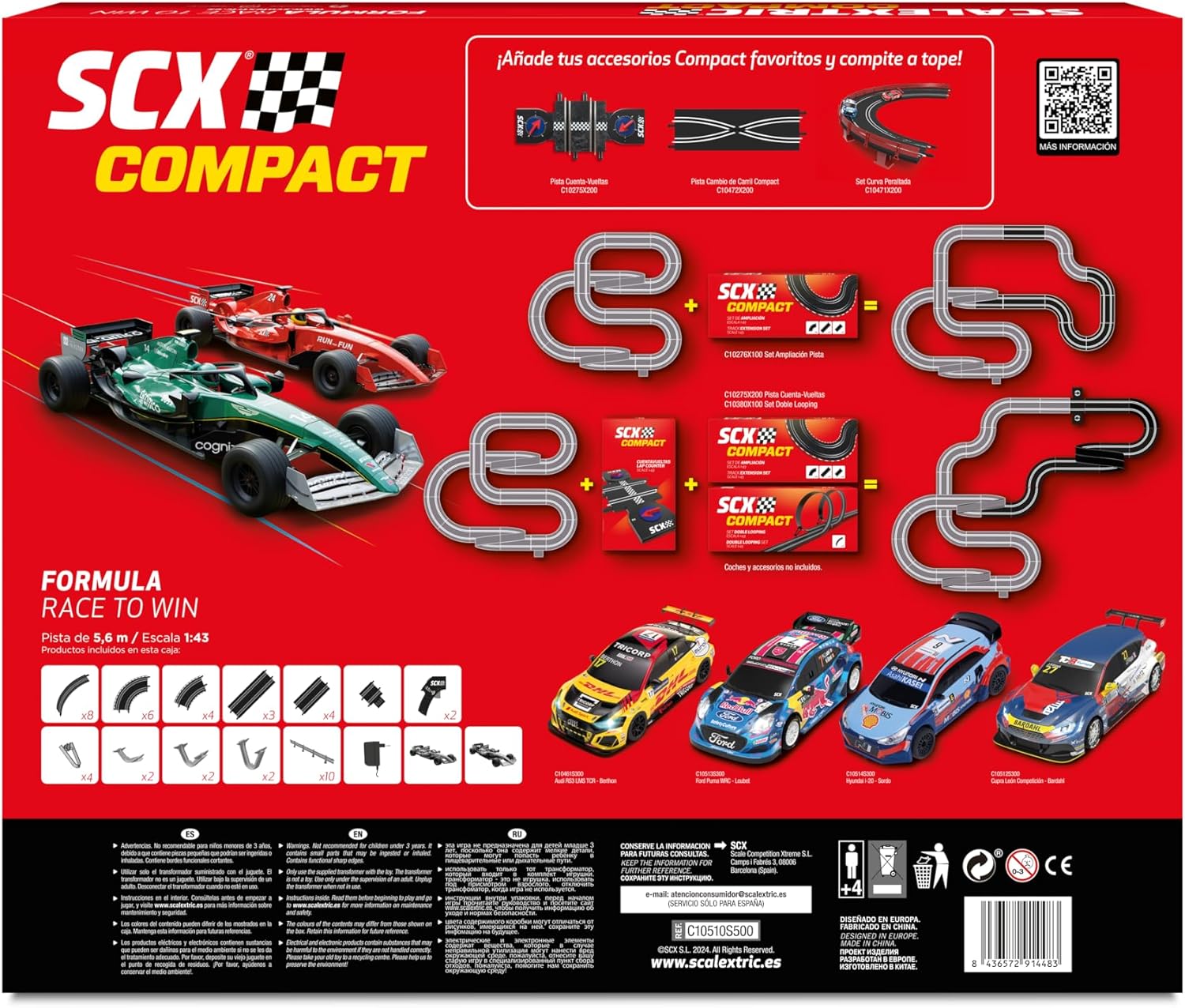 Scalextric compact C10510S500 Formula Race to Win