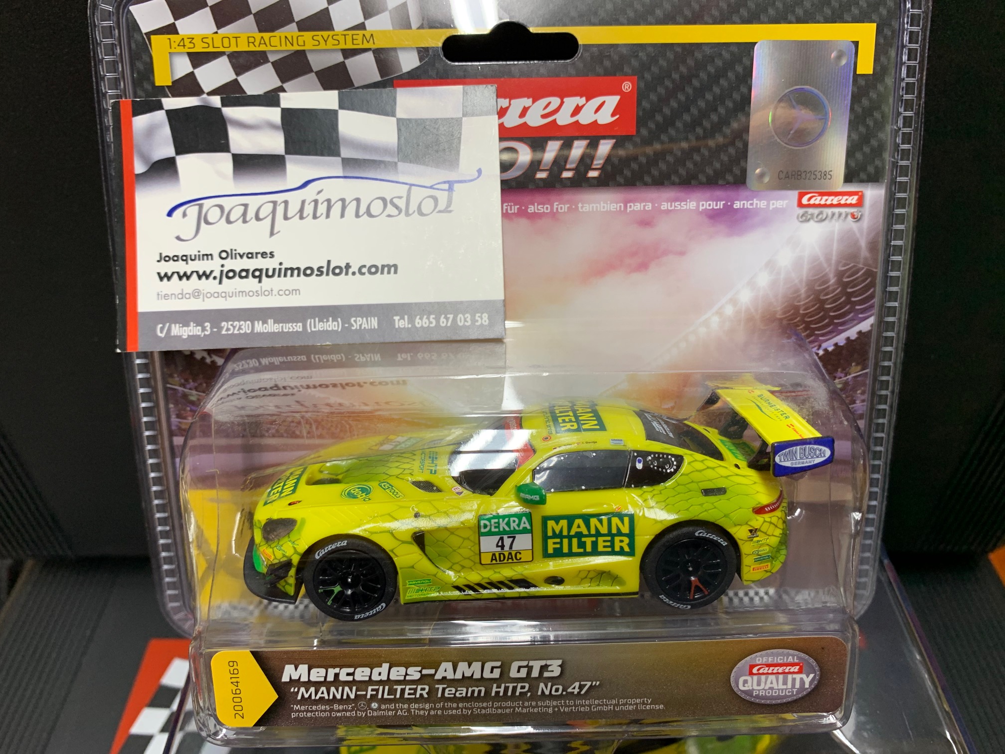 Carrera GO!!! 64169 Mercedes-AMG GT3 Mann-Filter equipo HTP #47
