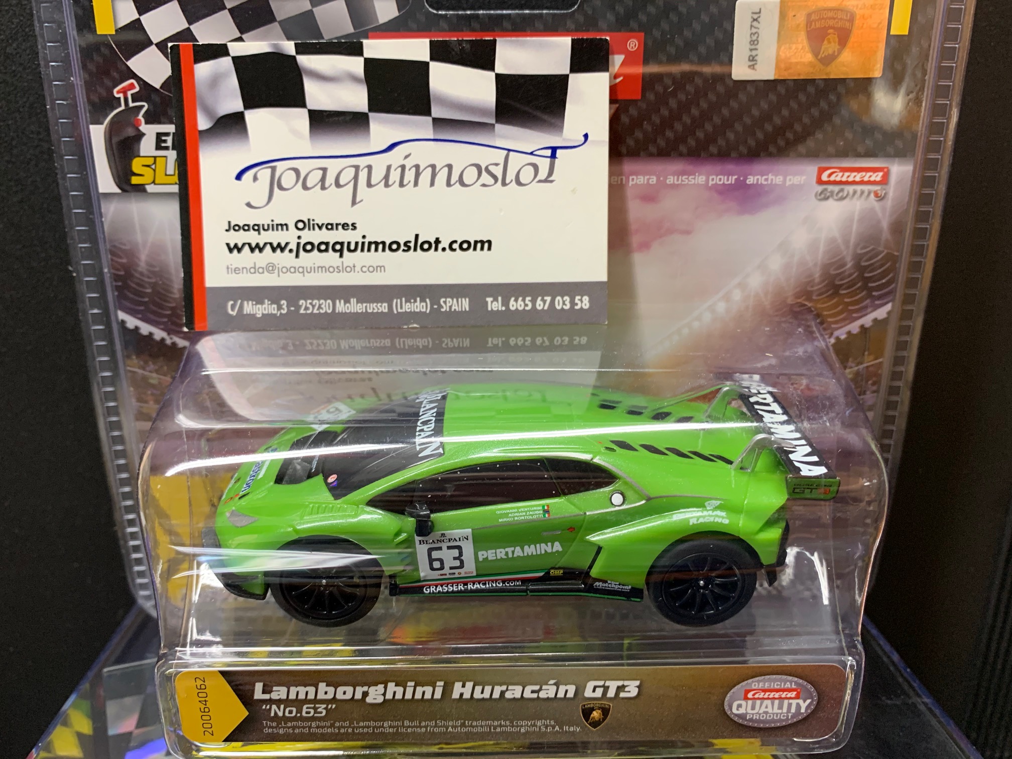 Carrera GO!!! 64062 Lamborghini Huracán GT3, No.63 Slot Car Racing Vehicle