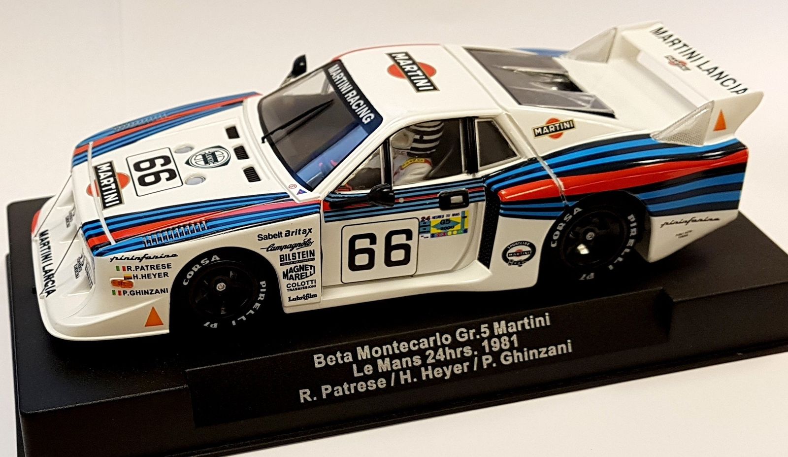 Sideways Lancia Beta Montecarlo talla 5 Martini Lemans 24h 1981