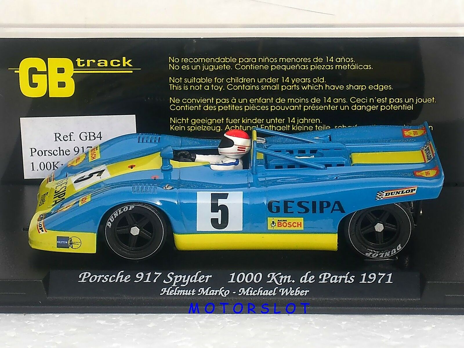 GB TRACK Porche 917 SPYDER 1000 KM. DE PARÍS 1971
