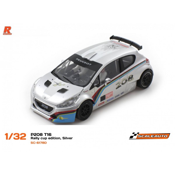 scaleauto PEUGEOT 208 T16 CUP SILVER/BLACK SERIE RACING