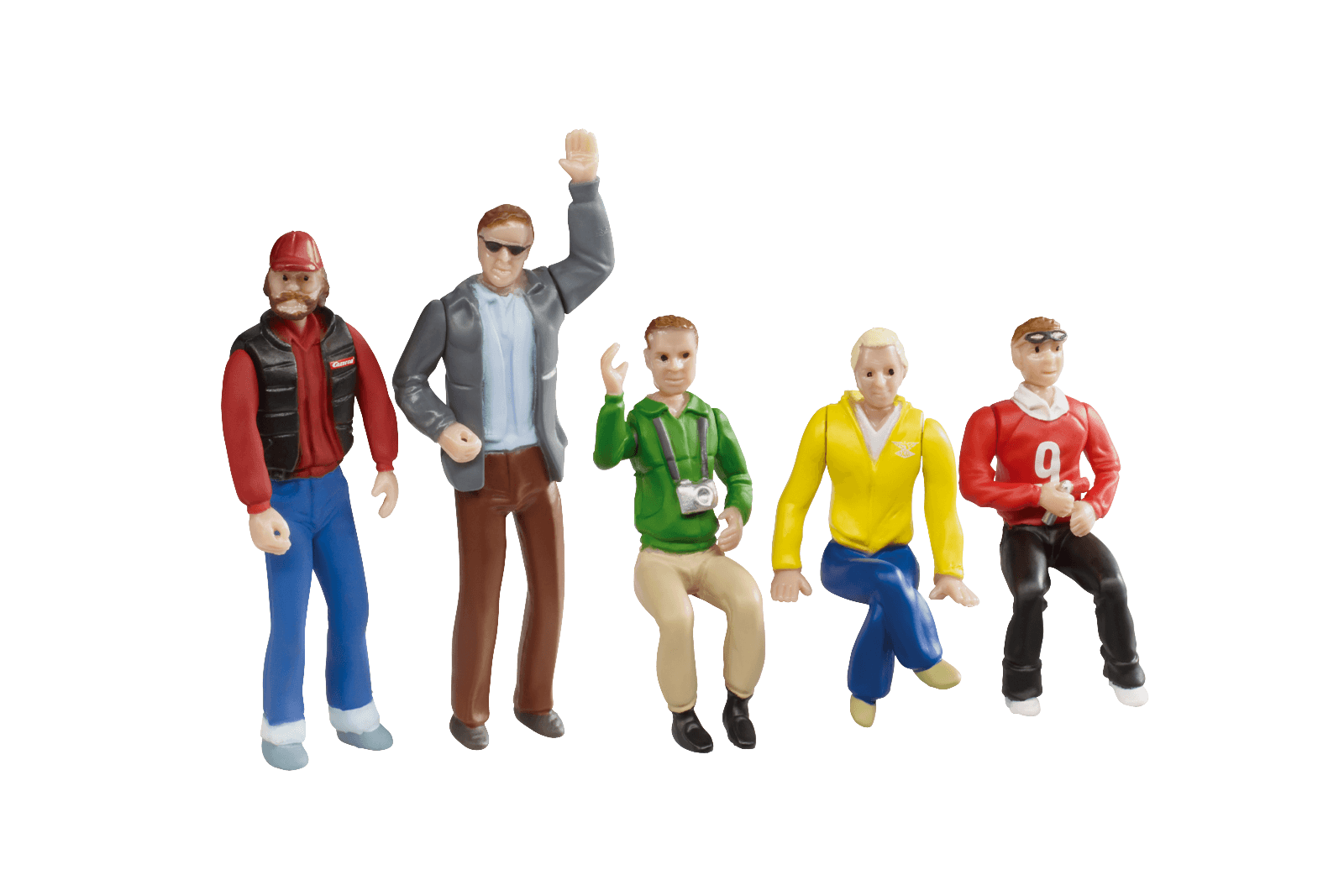 carrera 21127 set de figuras, 3 sentadas, 2 de pie