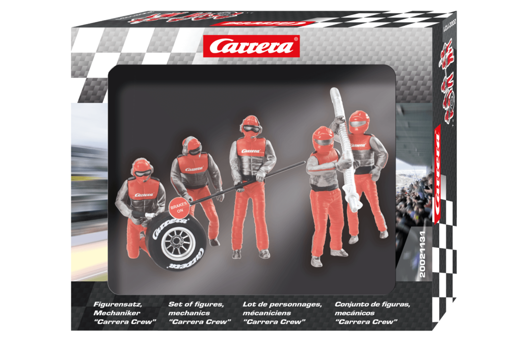 carrera 21131 set de figuras, mecánicos, carrera