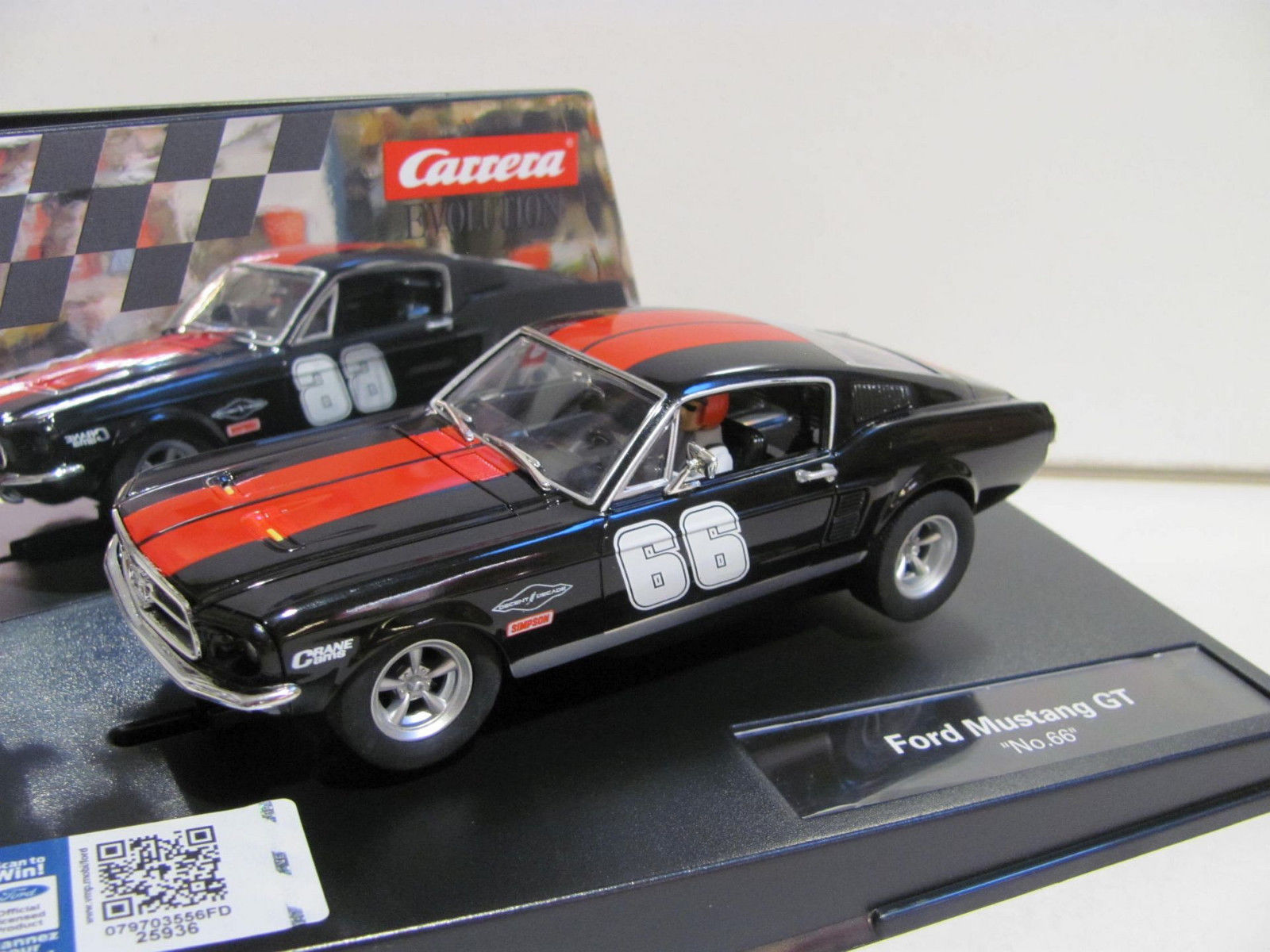 carrera evolution 27553 ford mustang gt "no. 66"