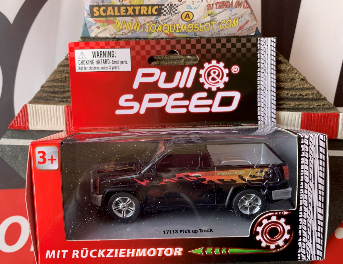 pull&speed 17113 pick up truck negra escala 1/43
