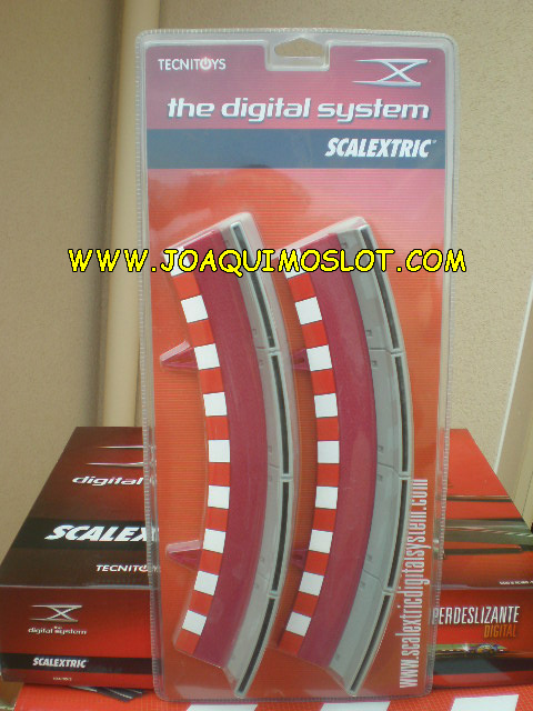 scalextric advance 2 bordes con valla curva standar