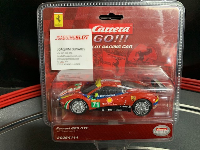 carrera go!!! 64114 ferrari 488 gt3 "af corse, no. 71" (red)