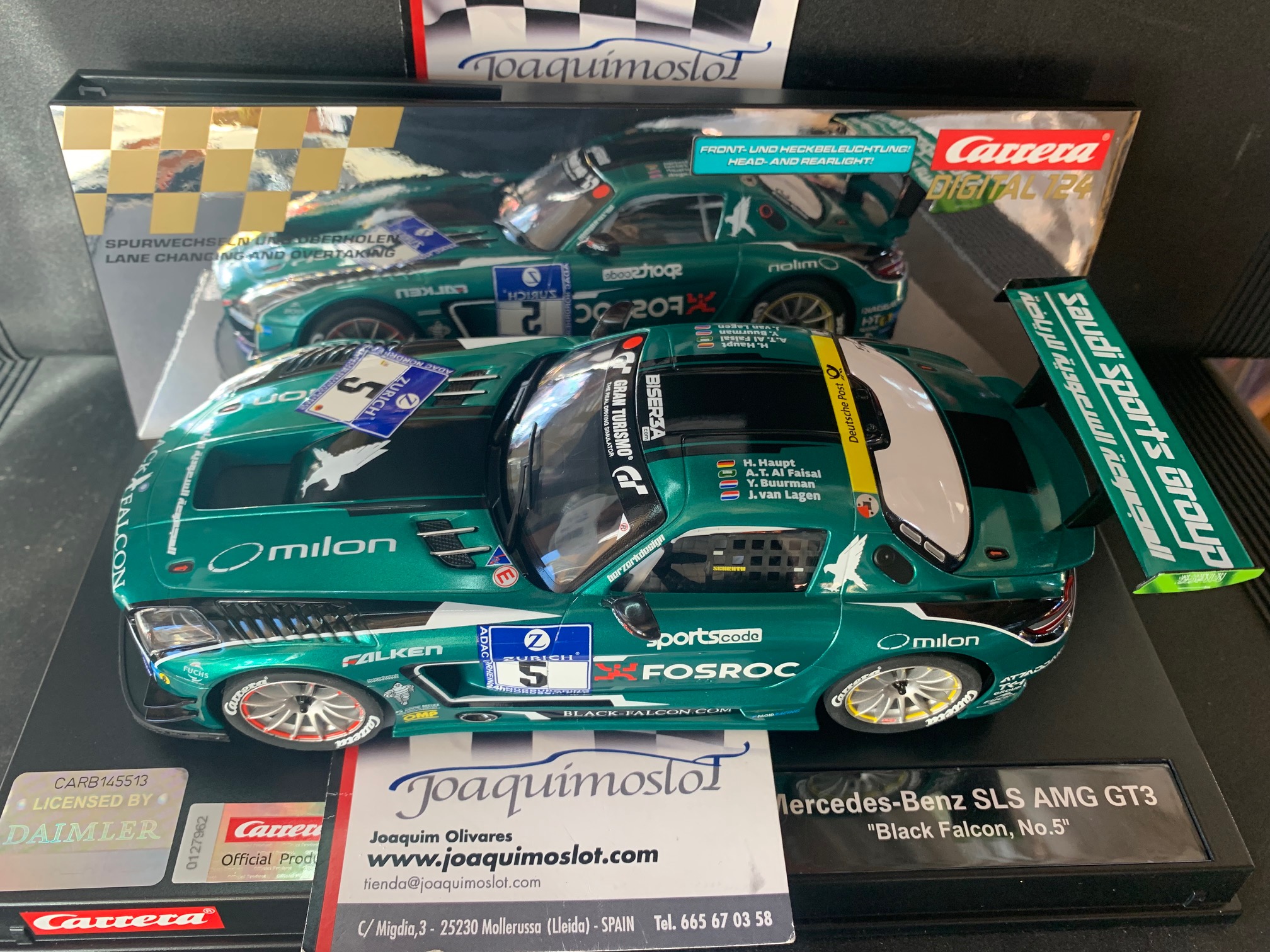 carrera digital 124 23876 mercedes-benz sls amg gt3 "black falco