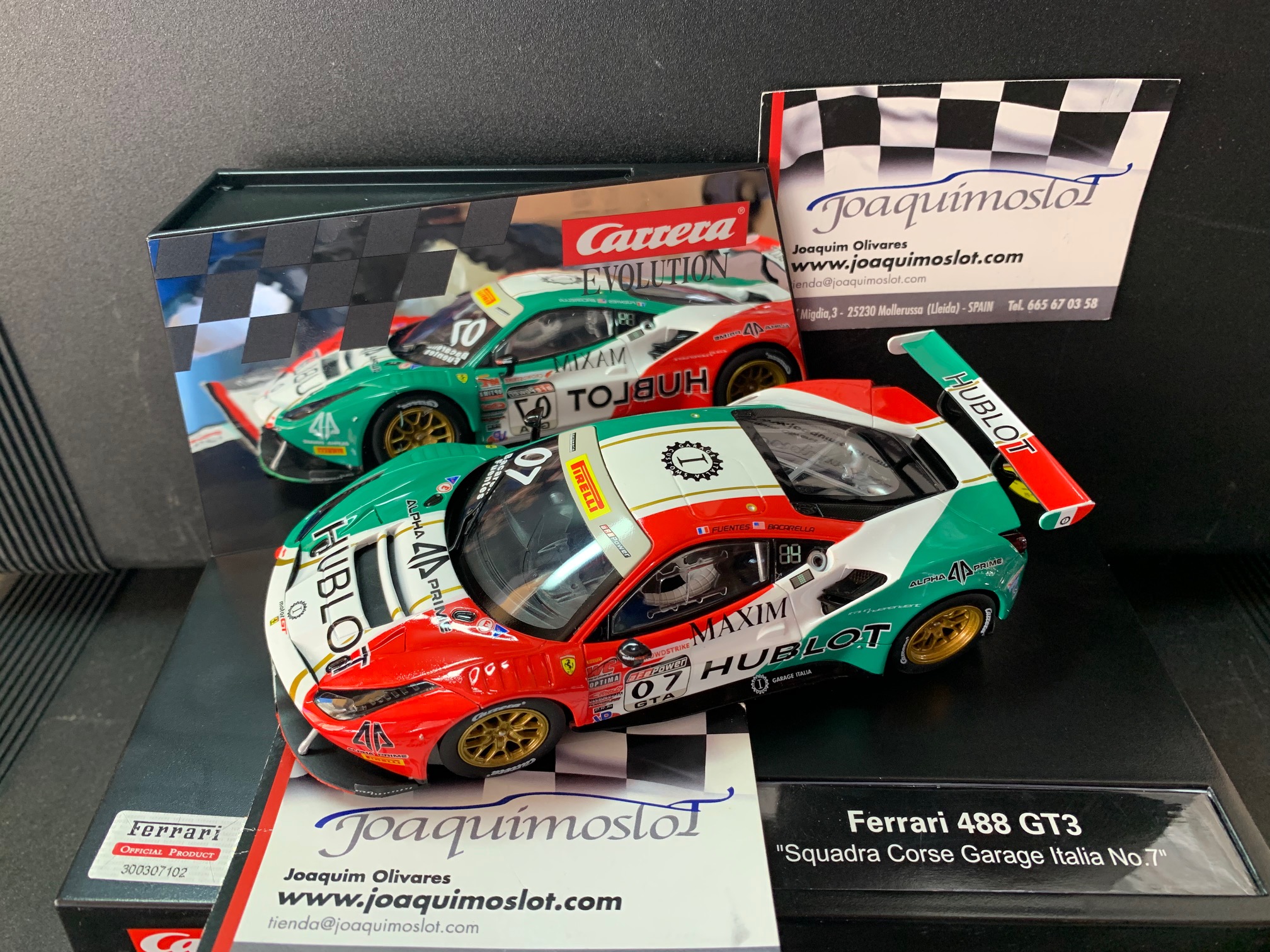 carrera evolution 27683 ferrari 488 gt3 "squadra corse garage it