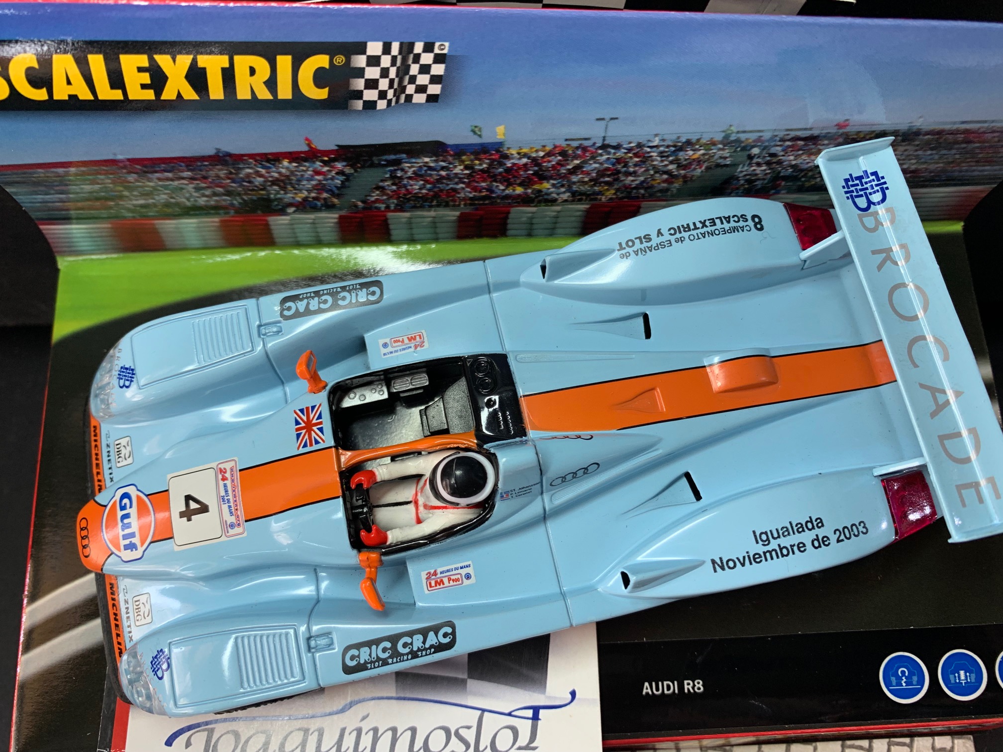 scalextric 6100 audi r8 gulf campeonato españa 2003