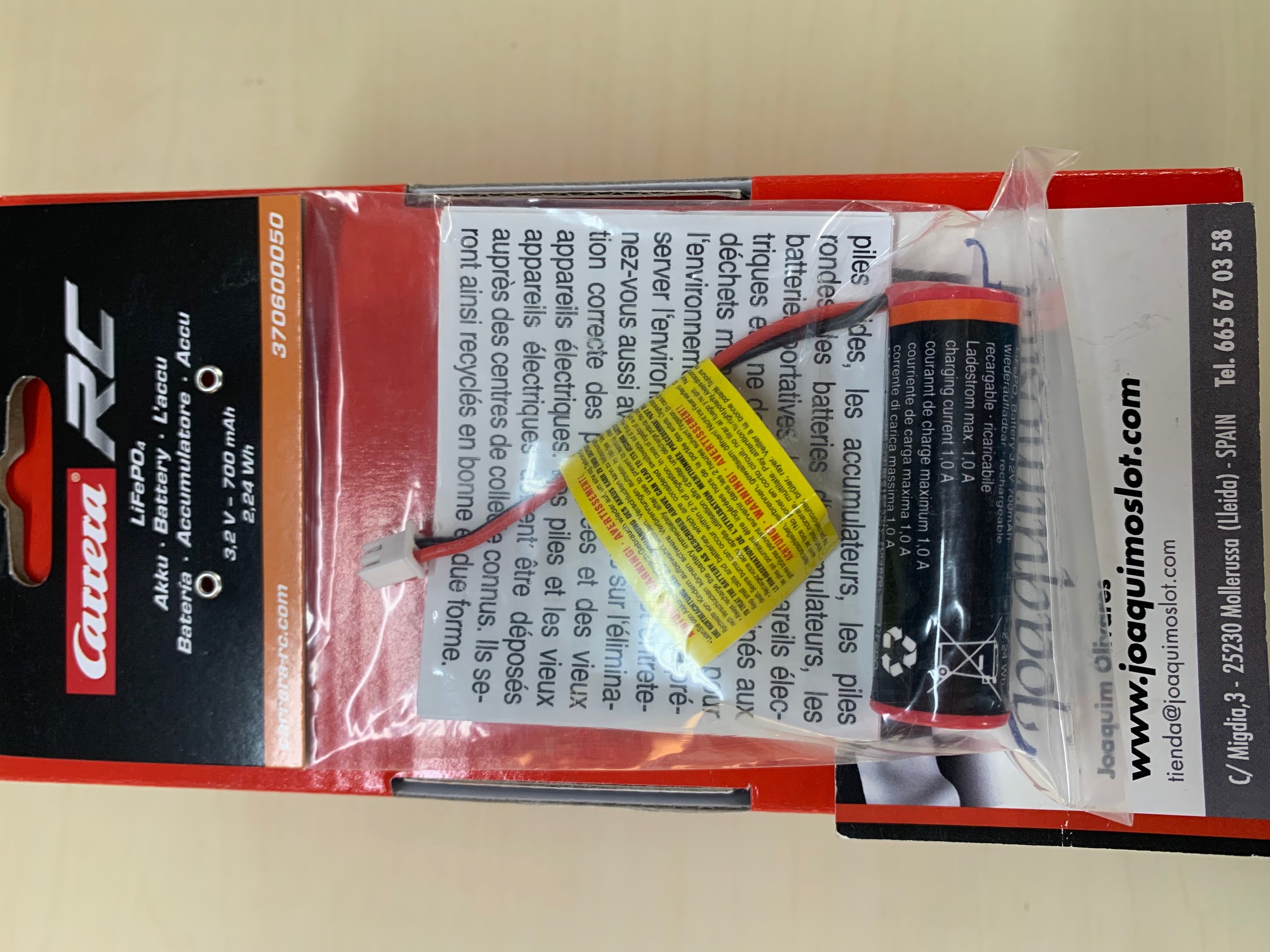 carrera rc 600050 bateria 3,2v 700mah 2,24 wh  carrera rc 600050 bateria 3,2v 700mah 2,24 wh