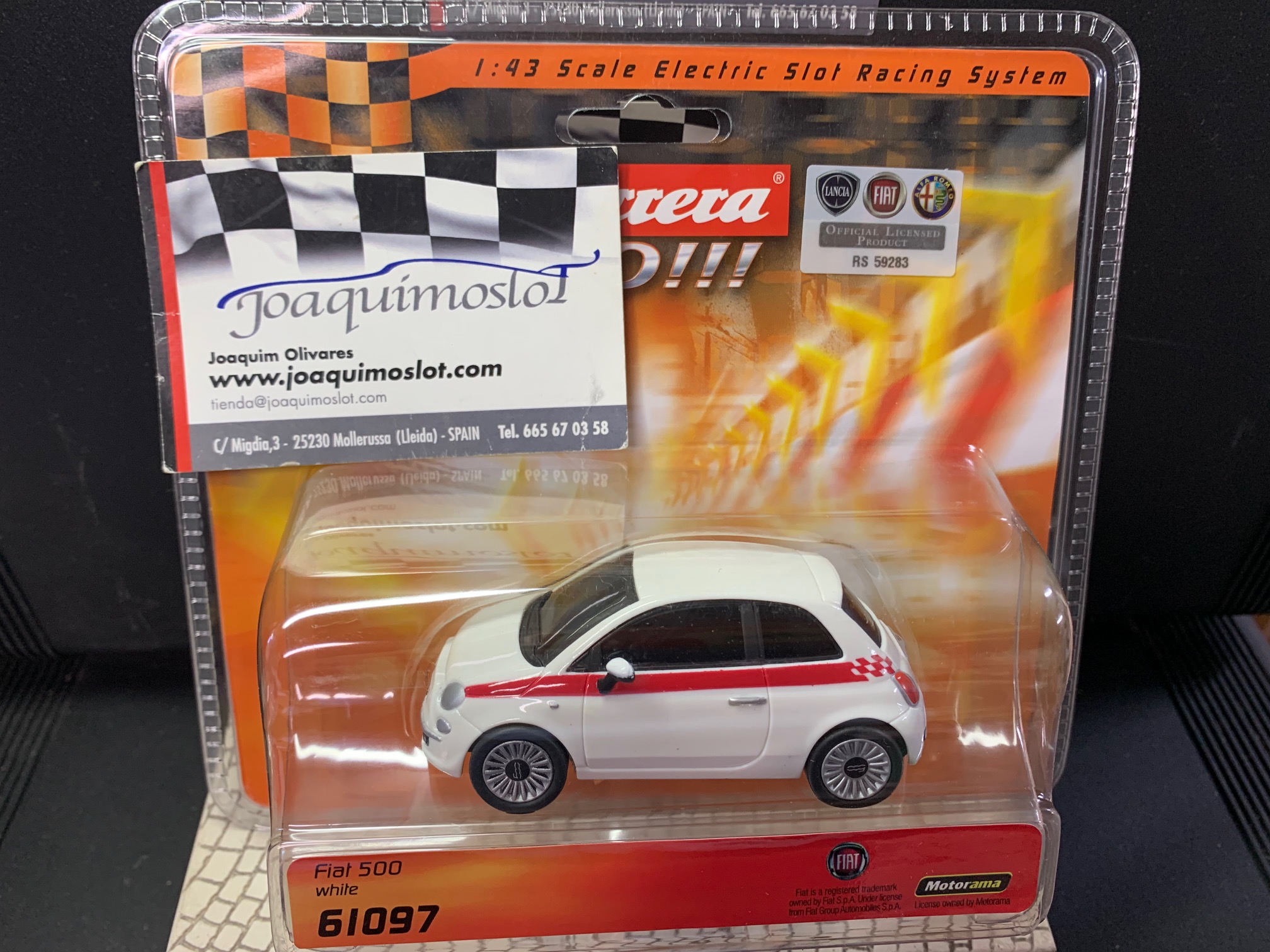 carrera go!! 61097 fiat 500 white 1/43