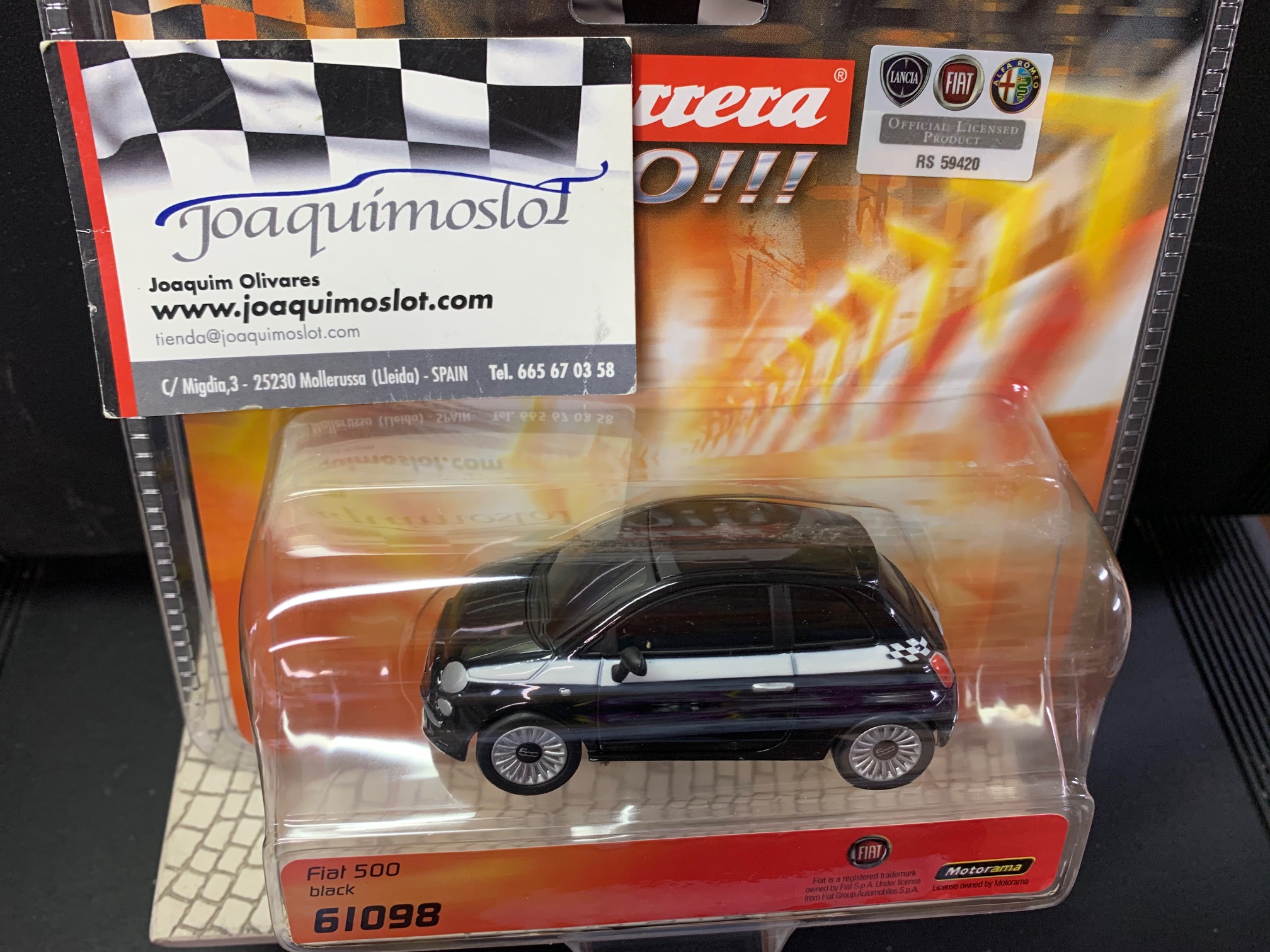 carrera go!! 61098 fiat 500 black 1/43