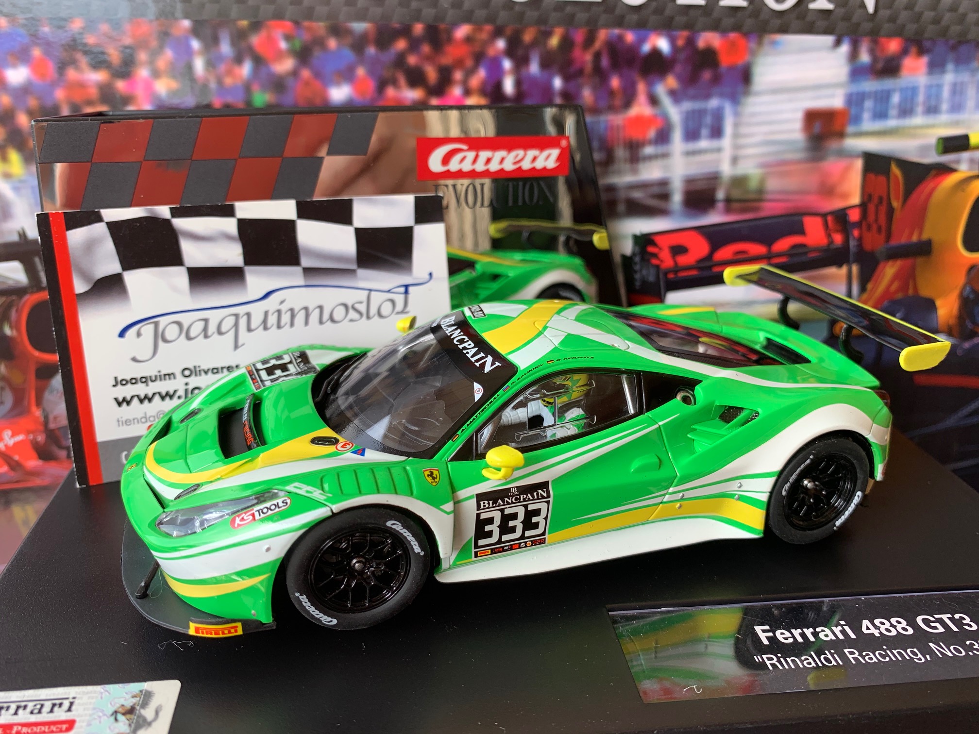 carrera evolution 27579 ferrari 488 gt3 "rinaldi racing, no.333"