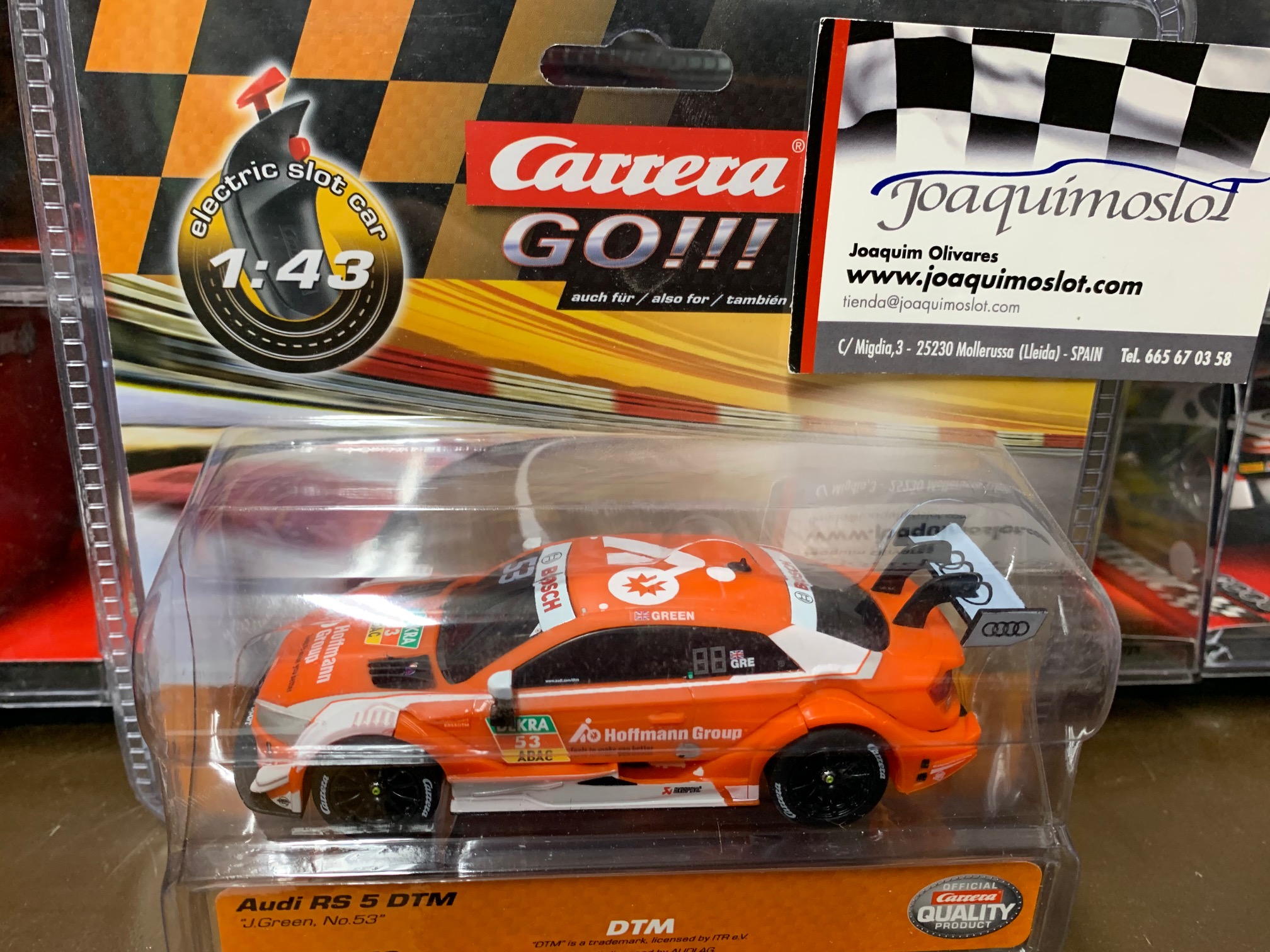 carrera go!! 64112 audi rs 5 dtm j. green, no.53 1/43