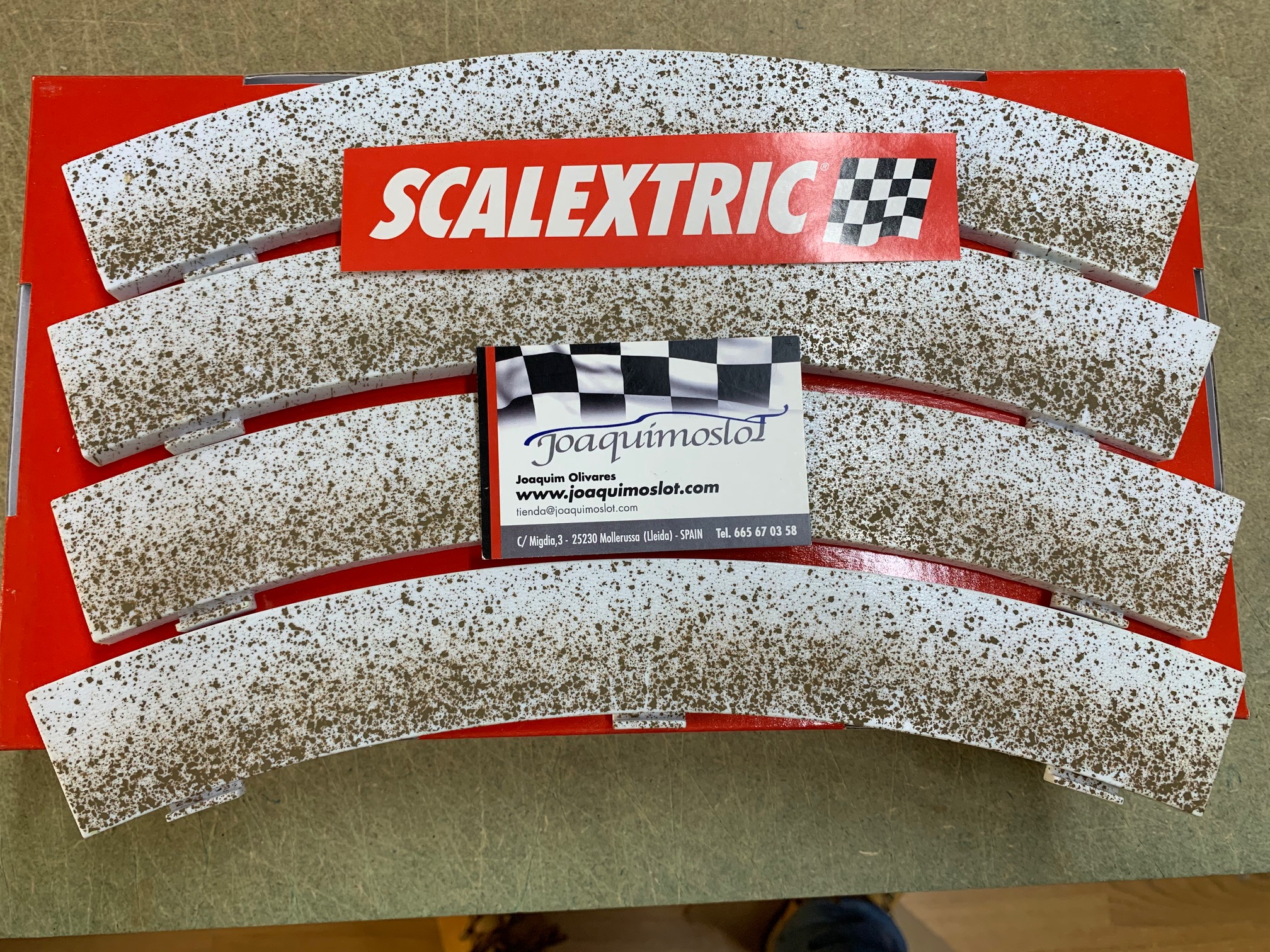 scalextric 8793 bordes para curva standar pista negra efc. nieve