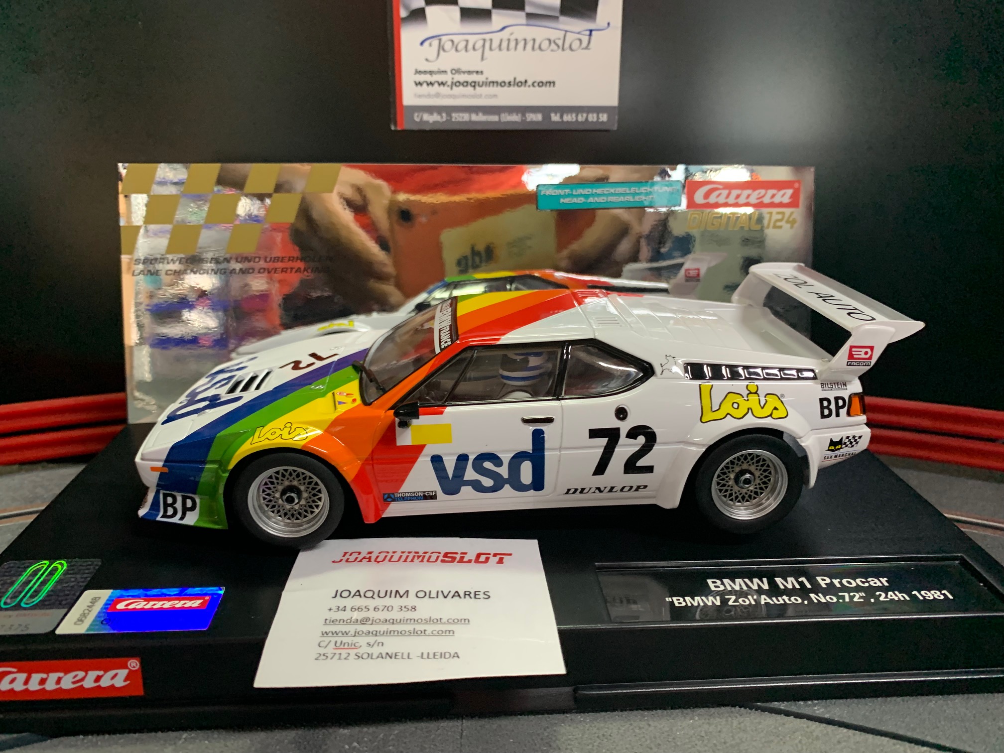 carrera digital 124 23935 bmw m1 "bmw zol'auto, no.72" 24h, 1981