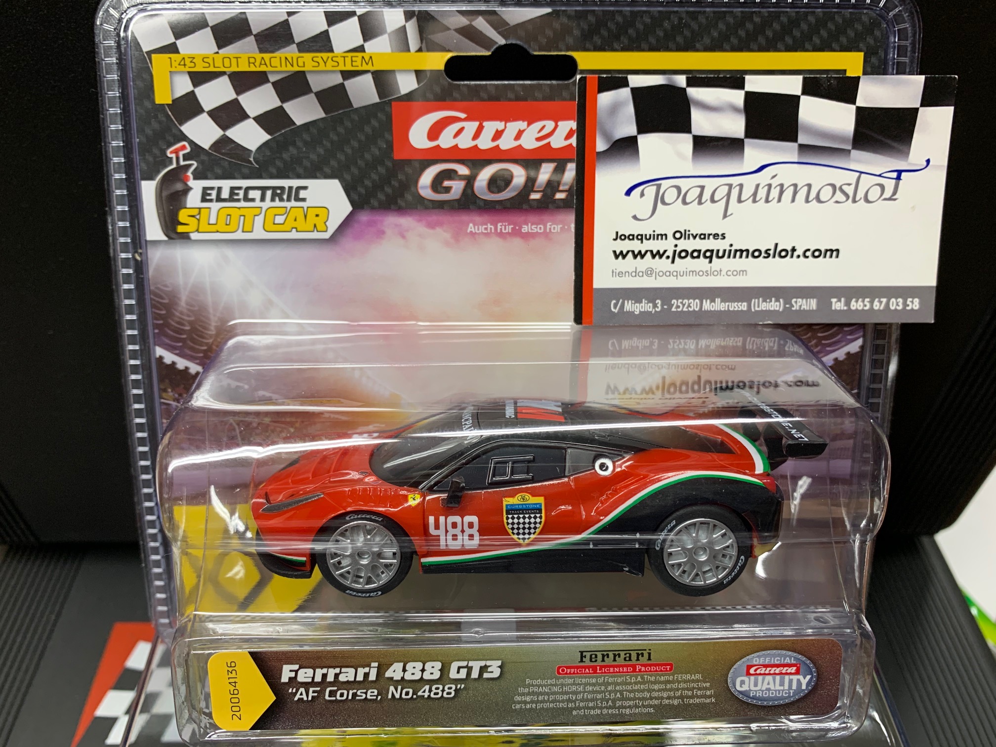 carrera go!! 64136 ferrari 488 gt3 af corse nº.488