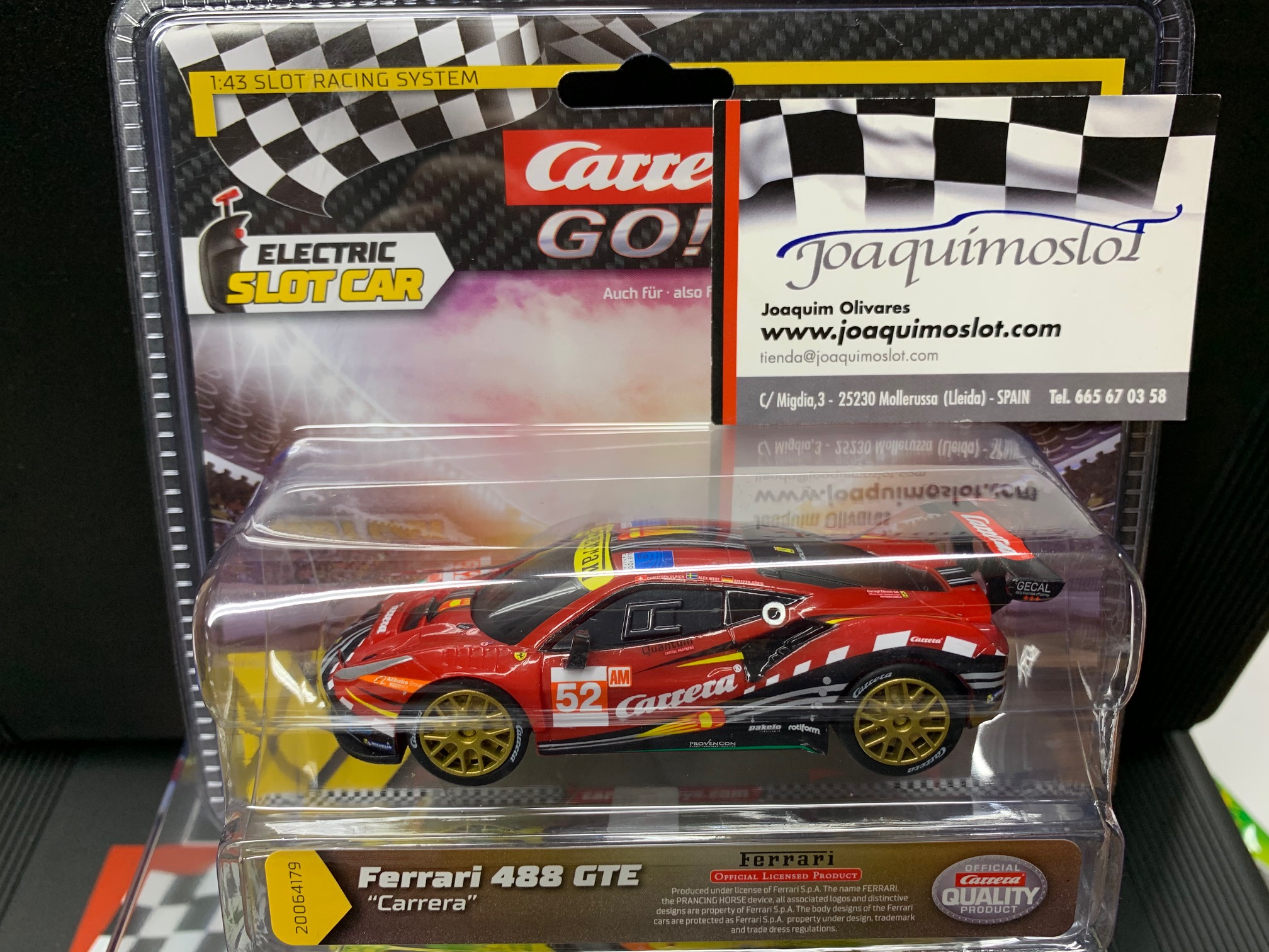 carrera go!! 64179 ferrari 488 gte af corse, no. 52 carrera