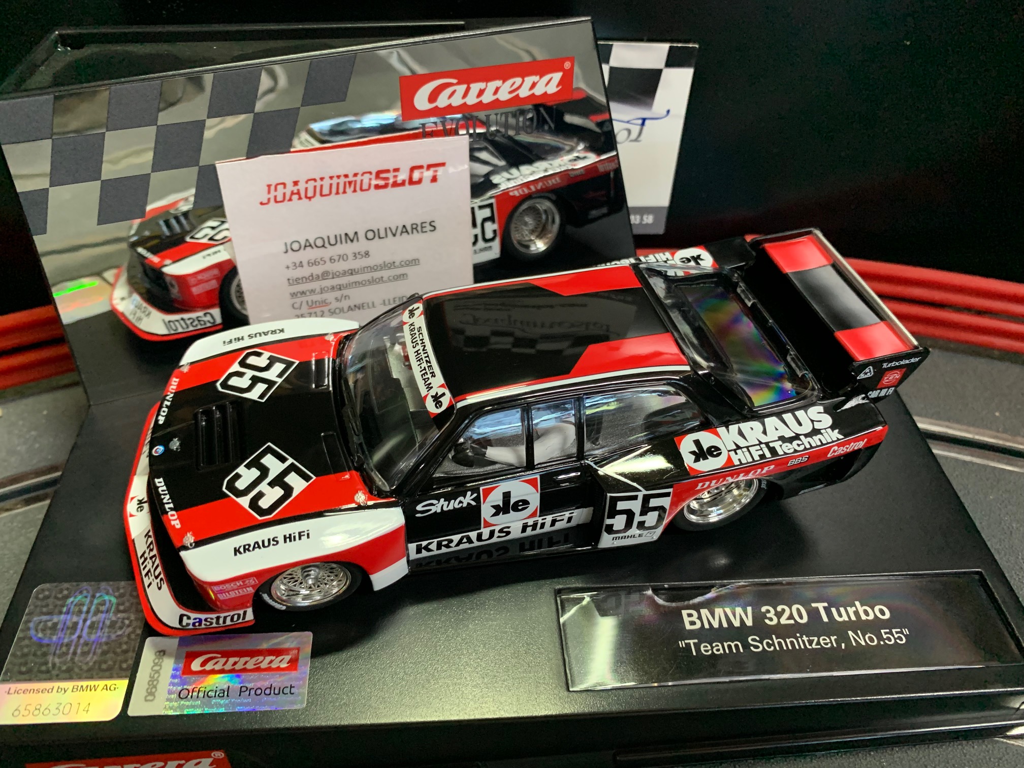 carrera evolution 27714 bmw 320 turbo flachbau "kraus-team schni