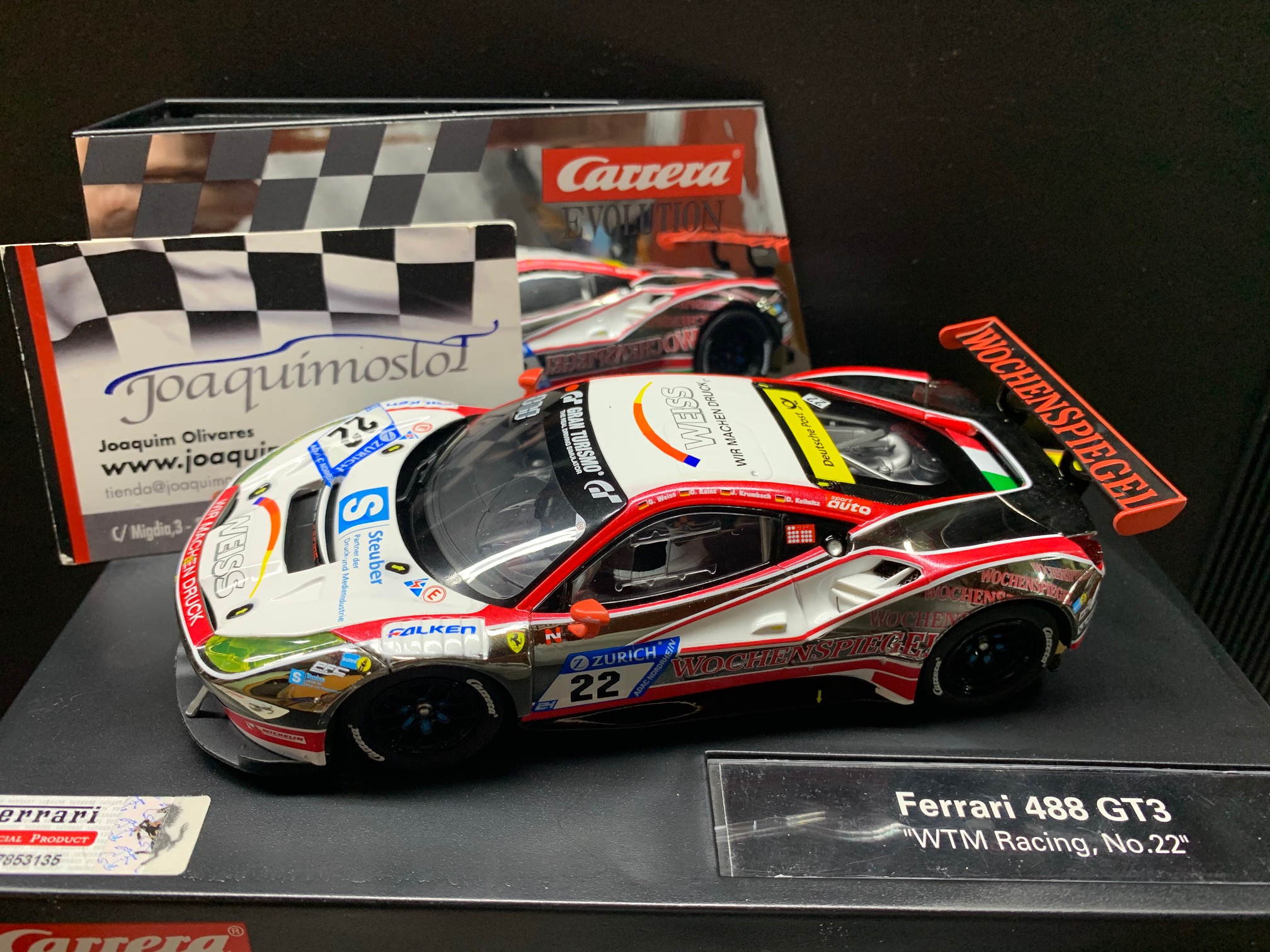 carrera evolution 27591 ferrari 488 gt3 wtm racing nº22