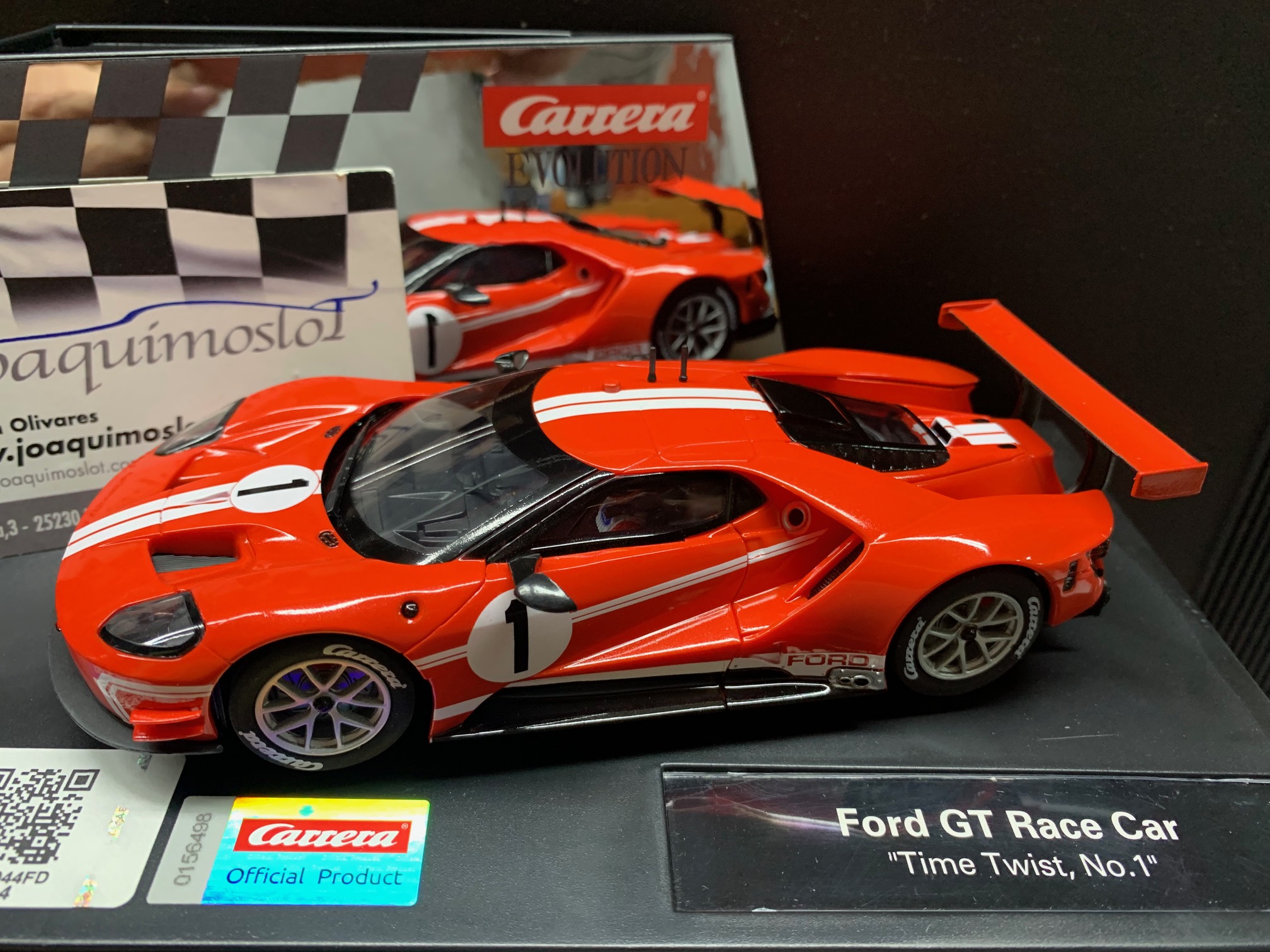 carrera evolution 27596 ford gt race car time twist, no. 1
