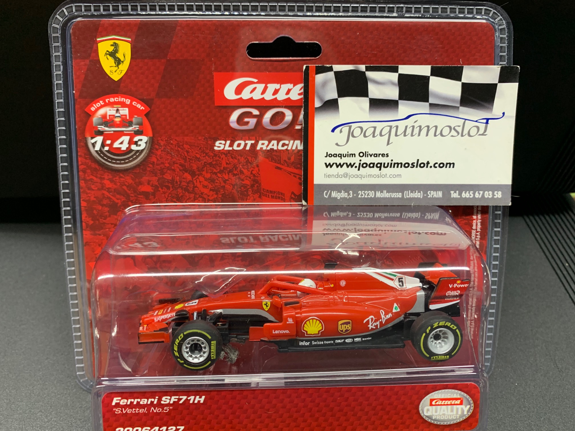 carrera go!!! 64127 ferrari sf71h "s.vettel, no.5"